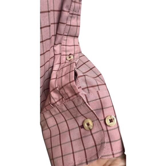 Untuckit Men's Pink Check Cotton Button Up Medium - Picture 3 of 8